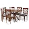 Baxton Studio Jana Modern and Contemporary Grey Fabric and Walnut Brown Finished Wood 7-Piece Dining Set 174-10541-10893-Zoro - alternate 5